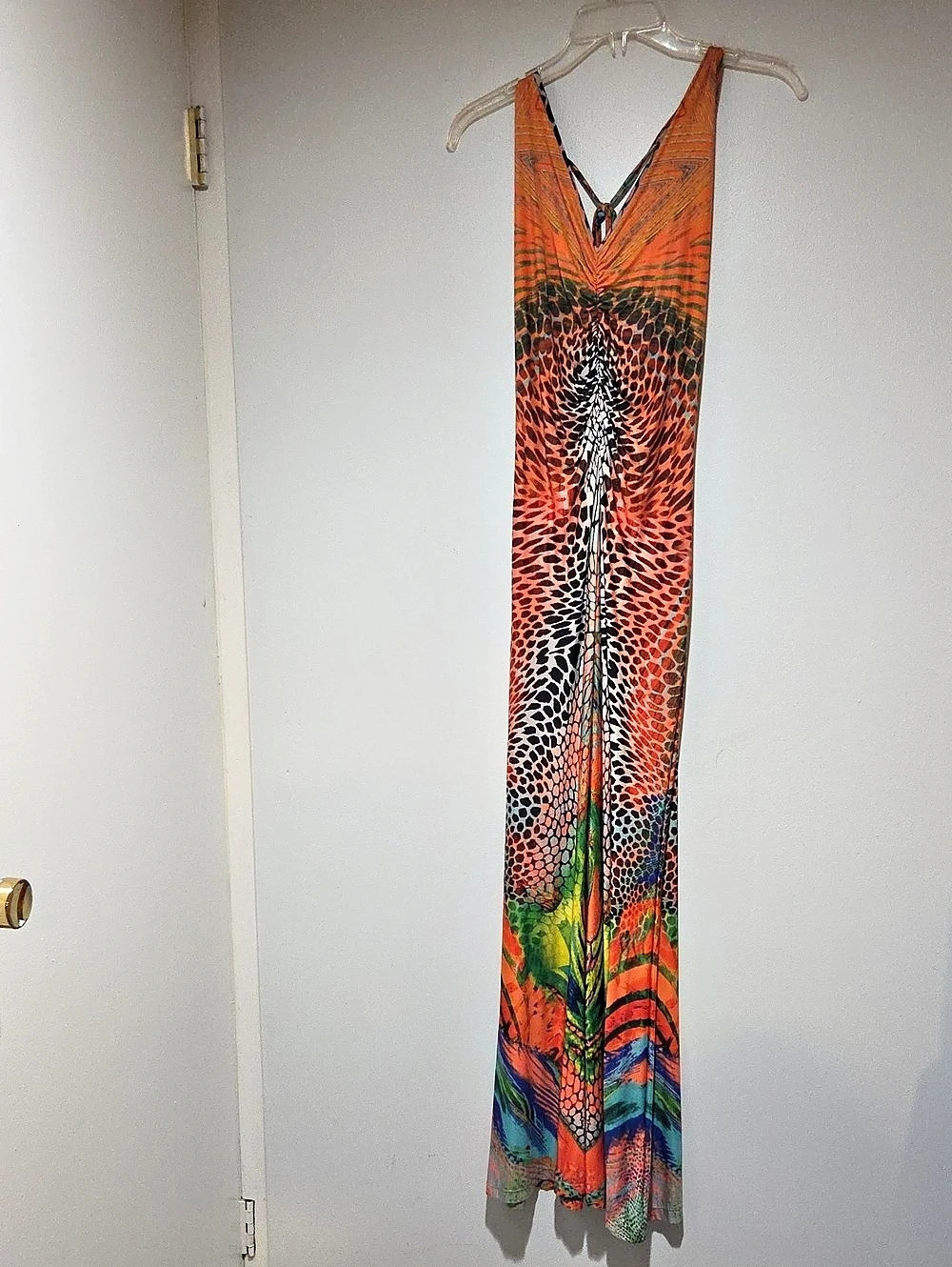 VENUS Animal Print Maxi Dress in Orange & Green Size 10 Like New